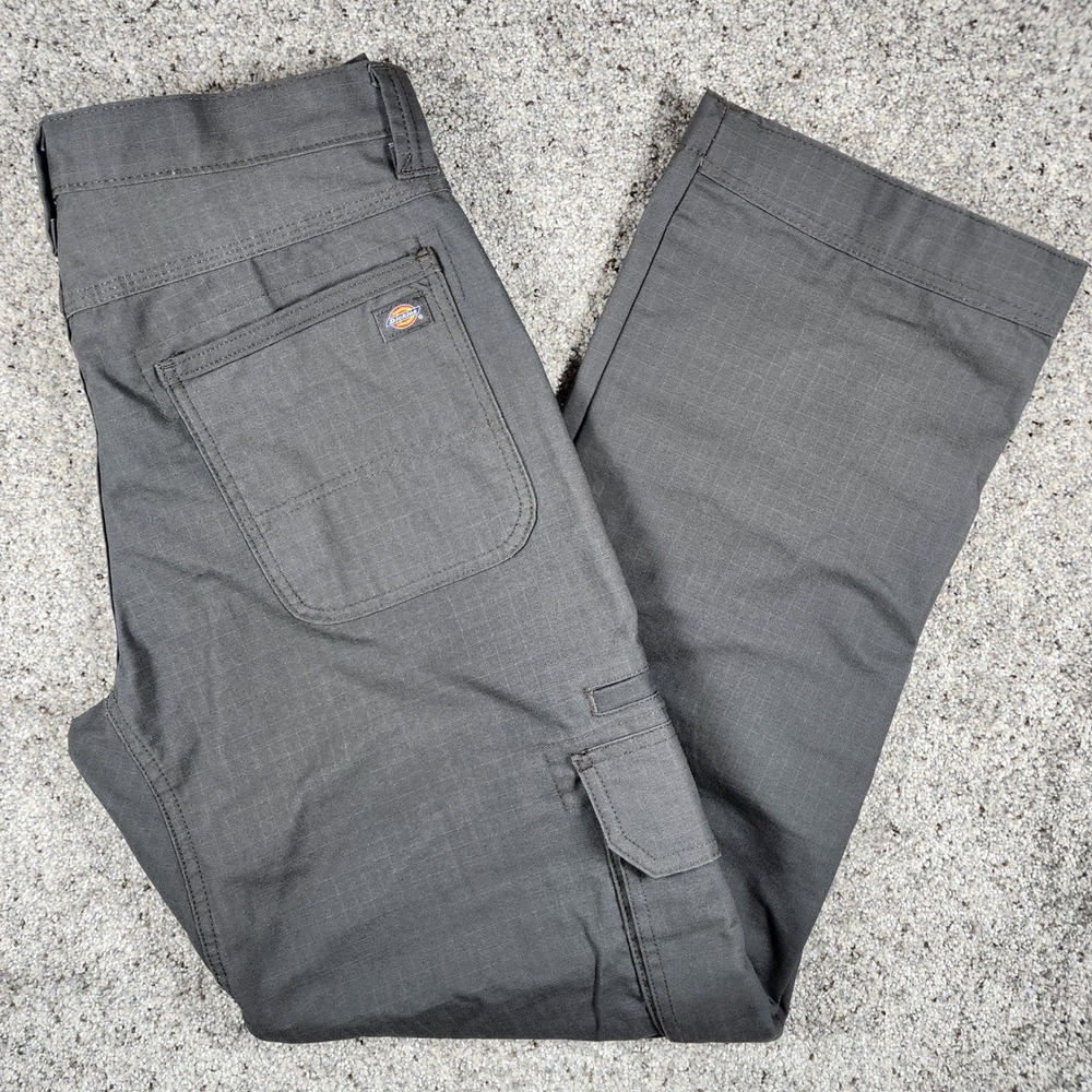 Dickies Cargo Pants Mens 30x32 Relaxed Fit Flex Ripstop Double Knee Grey NWOT